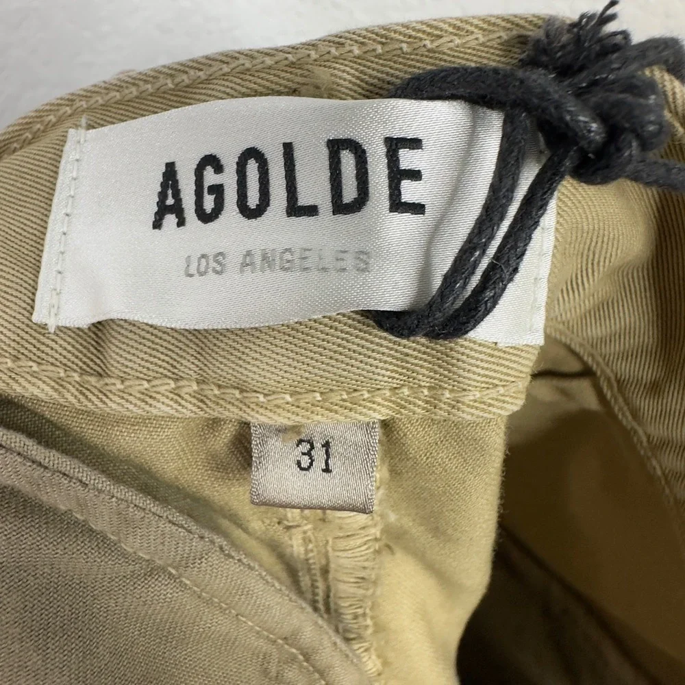 AGOLDE Daryl Pants Women 31 Brown Khaki Wide Leg Palazzo Utility Boho Minimalist - Picture 3 of 6